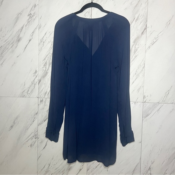 BCBGMaxAzria Jones Long Sleeve High Low Sheer Tunic Dress SZ S - Picture 4 of 6